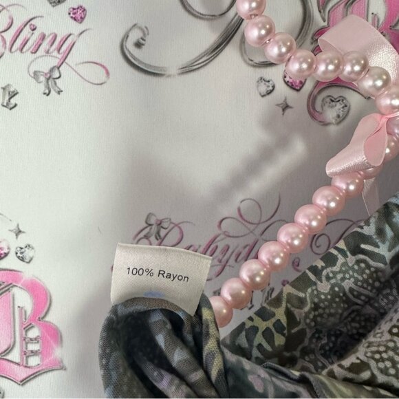 Blue ginger skirt blue green floral flower print ruffle frill hem bottom cute - Picture 5 of 8